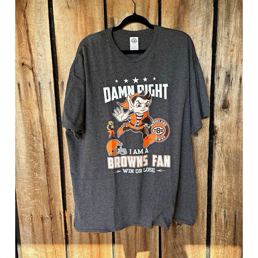Delta Pro Weight Cleveland Browns Gray Graphic T-Shirt 2XL Unisex Adult Football